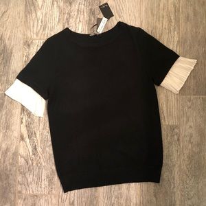 New with Tags! Black top with flounce sleeves
